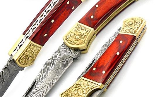 handmade damascus folding knives