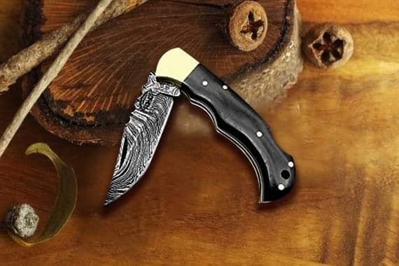 Custom Damascus Folding knives